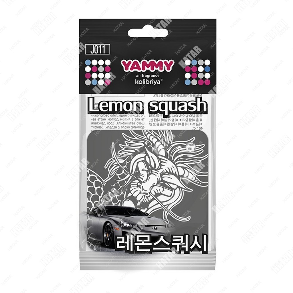 KOLIBRIYA Ароматизатор подвесной yammy картон с пропиткой квадрат lemon squash J011