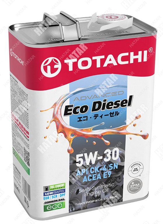 TOTACHI 5w-30 eco diesel ck-4cj-4sn, 4л полусинт. мотор. масло E2204