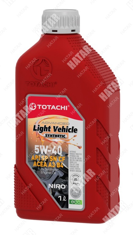 TOTACHI 5w-40 niro lv sp, sn plus, sncf, acea a3b4 1л синт. мотор. масло 19801