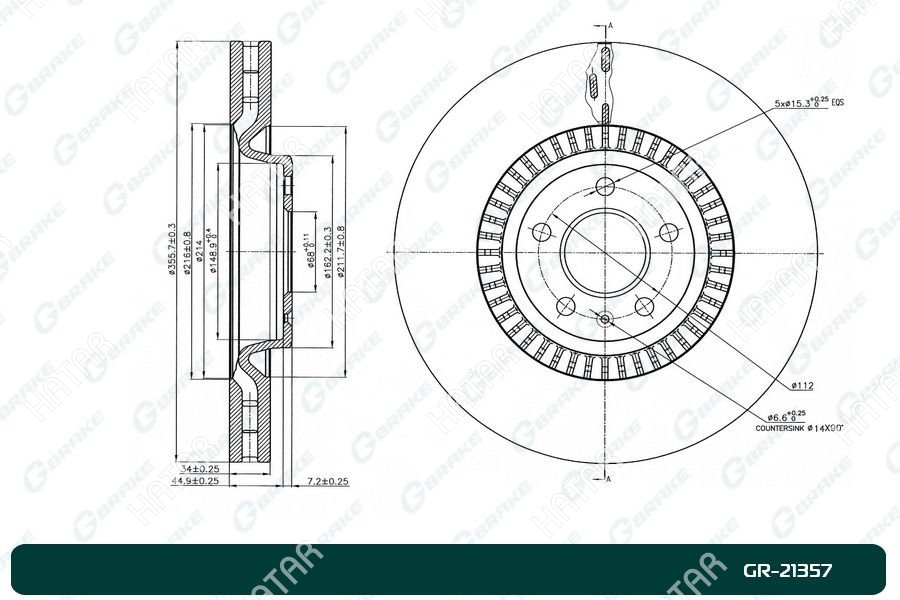 G-BRAKE Диск тормозной g-brake GR21357
