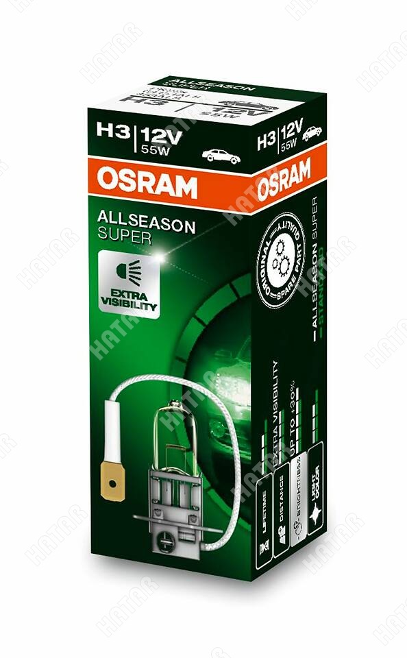 OSRAM Лампа osram allseason 12v, 55w h3 pk22s 64151ALS