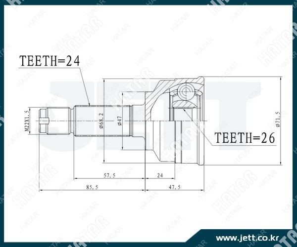JETT Привод шрус v41-9461 V419461