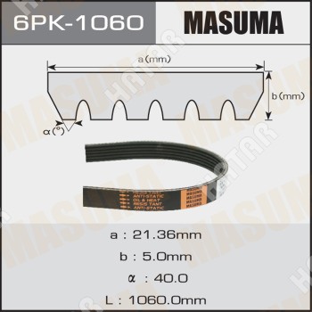 MASUMA Ремень ручейковый masuma 6PK1060