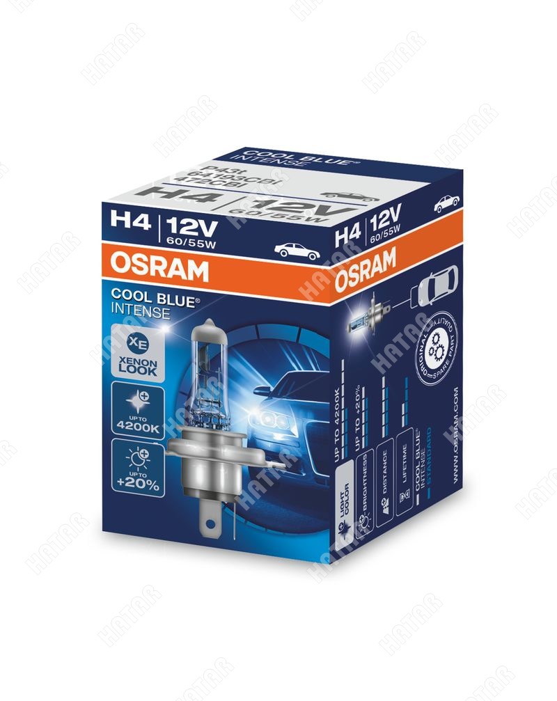 OSRAM Лампочка osram cool blue intense 12v, 60/55w h4 p43-t 64193CBI