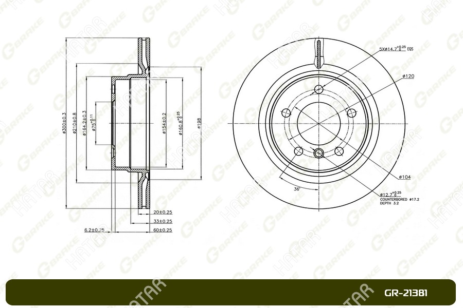 G-BRAKE Диск тормозной g-brake GR21381