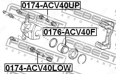 FEBEST Втулка направляющая тормозного суппорта перед правлев 0174ACV40UP