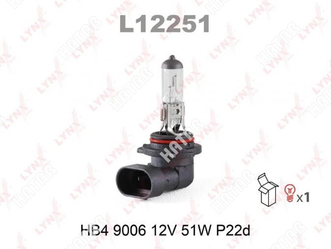 LYNXAUTO Лампа hb4 9006 12v 51w p22d L12251