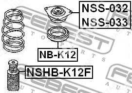 FEBEST Пыльник-отбойник амортизатора перед правлев NSHBK12F