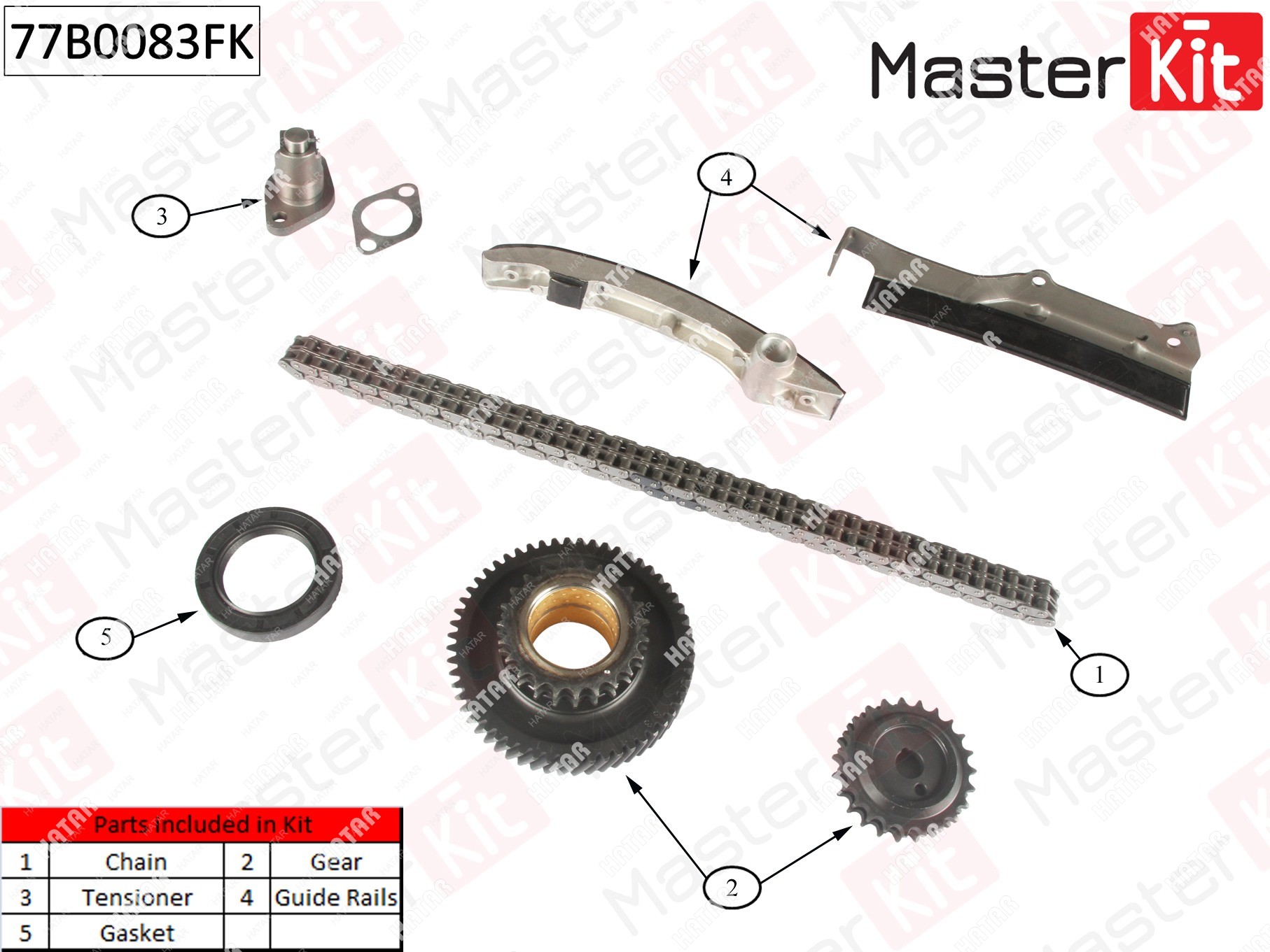 MASTER KIT Комплект цепи грм 77B0083FK