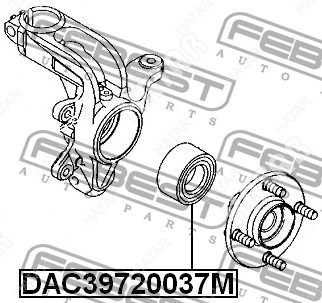 FEBEST Подшипник ступицы колеса перед правлев DAC39720037M