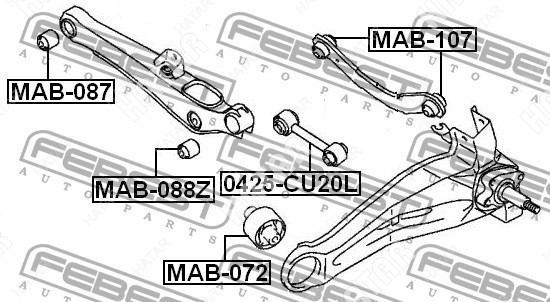 FEBEST Сайлентблок тяги зад правлев MAB107