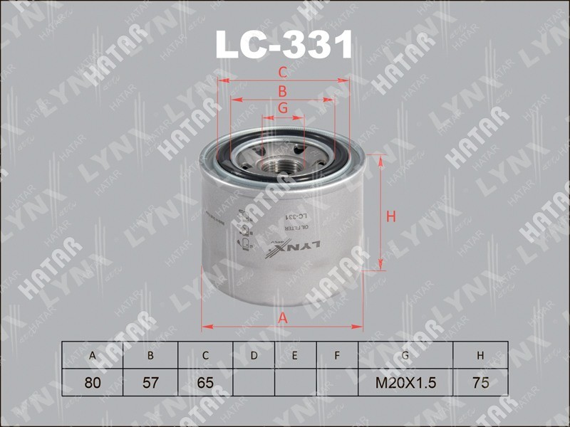 LYNXAUTO Фильтр масляный LC331