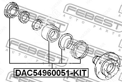FEBEST Подшипник ступицы колеса ремкомплект перед правлев DAC54960051KIT