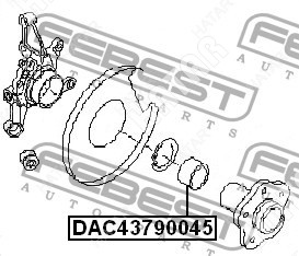 FEBEST Подшипник ступицы колеса зад правлев DAC43790045