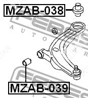 FEBEST Сайлентблок передний рычага подвески | перед прав/лев | MZAB039