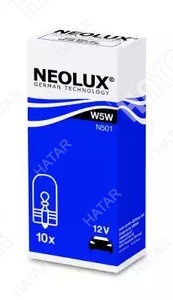 NEOLUX Лампа w5w 12v w2.1x9.5d 5xfs10 N501