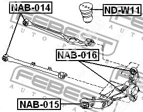 FEBEST Сайлентблок задн рычага nissan ad van/wingroad y11 1999-2004 NAB015