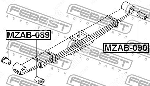 FEBEST Сайлентблок рессоры MZAB090