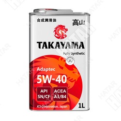 TAKAYAMA 5w40 adaptec масло моторное a3/b4 sn/cf синтетика 1л