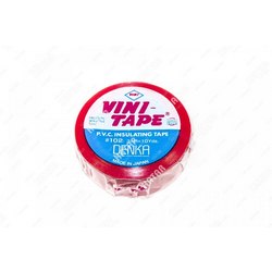 DENKA Лента изоляционная vini tape, 19 мм, 9 м, красная
