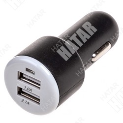 SKYWAY Зарядное устройство адаптер 12v usbх2 1.0а+2.1а черный в блистере