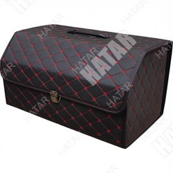 BOOST Кейс в багажник l 55cm черный/красная нить с защелкой