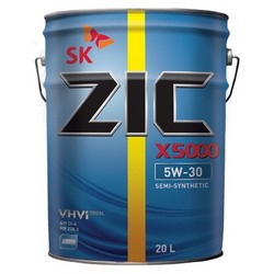 ZIC X5000 5w-30 моторное масло полусинтетика ci-4/jaso dh-1 20л