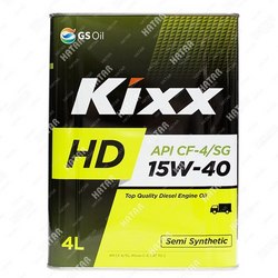 KIXX 15w40 hd/dx5 масло моторное полусинтетика cf-4/sg 4л металл