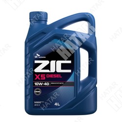 ZIC X5 diesel 10w-40 моторное масло полусинтетика ci-4 /sl, acea e7 a3/b3, a3/b4/jaso dh-1 4л