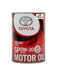 TOYOTA 0w20 motor oil api sp/gf-6a масло моторное синтетика 1л