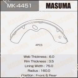 MASUMA Колодки барабанные masuma r-4031 1/4