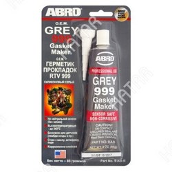 ABRO Герметик прокладка abro 999 силиконовый oem, серый, 85гр 1/12