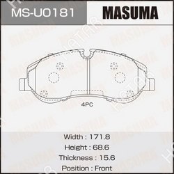 MASUMA Колодки дисковые masuma, p24152 front 1/8