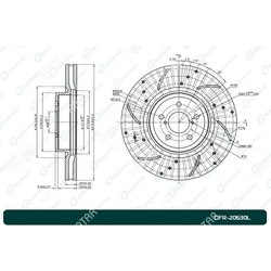 G-BRAKE Диск тормозной перфорированный вентилируемый g-brake левый