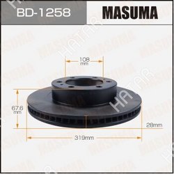 MASUMA Диск тормозной masuma, front toyota hilux / gun125l, kun26r