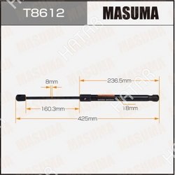 MASUMA Упор газовый багажника masuma, l=425mm 1/40