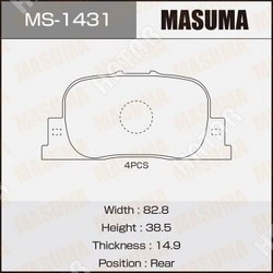 MASUMA Колодки дисковые masuma, an-604k, np1035, p83063 rear 1/16