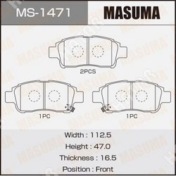 MASUMA Колодки дисковые masuma, an-618wk, np10891, p83050 front, тоже ms-1432 1/12