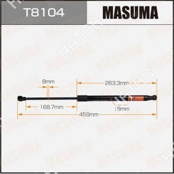 MASUMA Упор газовый багажника masuma, l=459mm 1/40