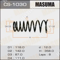 MASUMA Пружина подвески masuma rear caldina/ corona/ st190, st195, st215