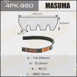 MASUMA Ремень ручейковый masuma 4pk- 960