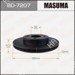 MASUMA Диск тормозной masuma, front suzuki vitara 15- уп.2