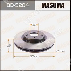 MASUMA Диск тормозной masuma front cr-v 05- уп.2
