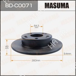 MASUMA Диск тормозной masuma, rear honda accord / cl7, cl9 уп.2