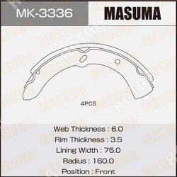 MASUMA Колодки барабанные masuma r-3543 1/4