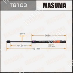 MASUMA Упор газовый багажника masuma, l=461mm 1/40