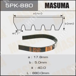 MASUMA Ремень ручейковый masuma 5pk- 880