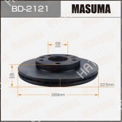 MASUMA Диск тормозной masuma, front nissan terrano / d10. 1.6l. h4m. 2wd уп.2