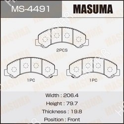 MASUMA Колодки дисковые masuma, an-656wk, pf-4491 front 1/12