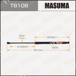 MASUMA Упор газовый багажника masuma, l=551mm 1/40